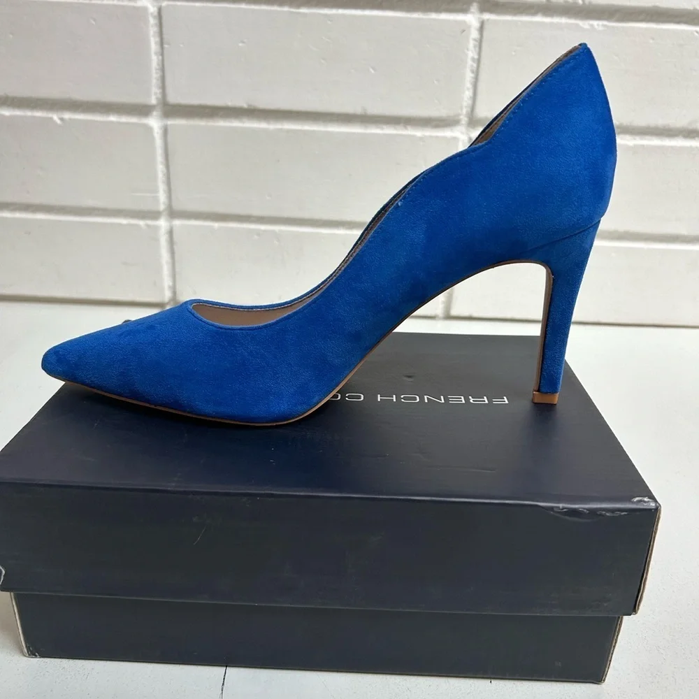 French Connection Blue Suede Leather Heels Size 10/11 💙